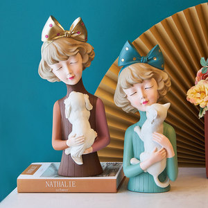 Figurines de filles modernes et douces de style nordique, art en résine, décoration de mariage, d'anniversaire, de maison, accessoires, cadeau de fée, décoration de <span class=keywords><strong>table</strong></span> - Product Image 4