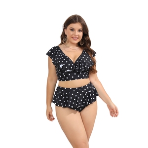 2024 nouvelle mode été femmes maillots <span class=keywords><strong>de</strong></span> <span class=keywords><strong>bain</strong></span> à volants vague Point <span class=keywords><strong>maillot</strong></span> <span class=keywords><strong>de</strong></span> <span class=keywords><strong>bain</strong></span> deux <span class=keywords><strong>pièces</strong></span> femmes grande taille Bikini ensemble - Product Image 2