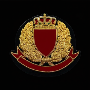 2025 Wholesale Custom Bullion Wire Badge Hand Made <b>Large</b> Design logo Embroidery Patches Made in Pakistan - Product Image 1