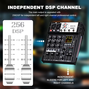 Mixer Audio Profesional BMG-M4 dengan Bluetooth, Konektivitas USB 4-Channel, Konstruksi Logam & Plastik - Product Image 3