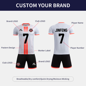 Seragam Sepak Bola Pria dan Anak-Anak dengan Cetak Sublimasi, Bernapas, Gaya Vintage, untuk Musim Panas - Product Image 5