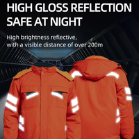 Chaqueta de invierno personalizada para exteriores, uniforme de seguridad para hombres y mujeres, abrigo con capucha reflectante, ropa de trabajo cálida, venta al por mayor.