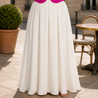 Robe longue empire à manches courtes sur mesure en gros pour grandes tailles