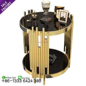 Mesa de Centro de Mármol y Acero Inoxidable de Lujo Ligero para Bodas, Estilo Minimalista Moderno para Sala de Estar - Product Image 6