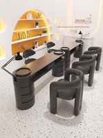 Zhongmin Yunshang - Ensemble de mobilier de salon commercial de style gothique en bois, table de manucure, chaise, rangement, plateau en marbre