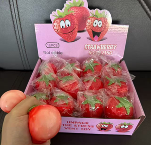 Nuevo Juguete Antiestrés Creativo de Fresa, <span class=keywords><strong>Bola</strong></span> de <span class=keywords><strong>Harina</strong></span> de Rebote Lento, Juguete de Plástico con Forma de Fruta - Product Image 1