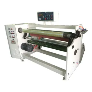 Single shaft double coated tape rewinding machinery duct mini tape rewinder machine