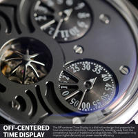 Montre automatique squelette personnalisée avec logo, fabrication OEM, acier inoxydable 316L, étanche, lumineuse, bracelet en cuir italien