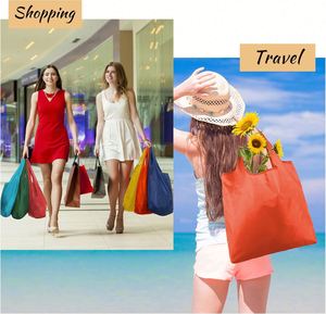 Factory Price Eco-Friendly <b>Supermarket</b> Grocery Large Lift Reusable Ripstop Polyester Reusable Shopping Folding Bag - Product Image 3