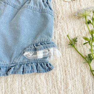 <span class=keywords><strong>Pantaloncini</strong></span> in denim con volant in pizzo per <span class=keywords><strong>bambina</strong></span>, collezione estiva 2026, all'ingrosso - Product Image 5