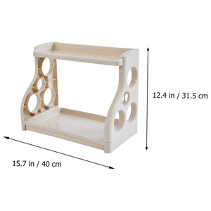 Multi-purpose Kitchen Shelf Double <b>Plastic</b> Ground Kitchen Seasoning <b>Rack</b> Detachable Porous Tool Multifunction Storage <b>Rack</b> Hot - Product Image 4