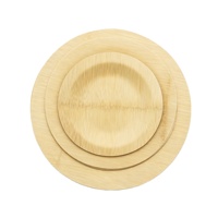 Assiettes rondes en bambou naturel, réutilisables, jetables, écologiques, pour le camping