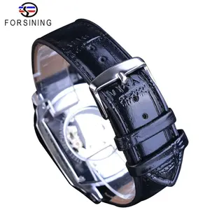 Forsining <span class=keywords><strong>Orologio</strong></span> da Uomo Meccanico Automatico Retro Classico con <span class=keywords><strong>Quadrante</strong></span> <span class=keywords><strong>Bianco</strong></span> Lancette Blu e Cassa Trasparente Marca di Lusso - Product Image 5