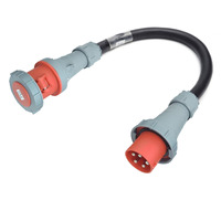 Câble d'extension ABCCABLS triphasé 32A avec prise femelle CEE rouge et prise mâle NEMA, distributeur de puissance UE/US, cordon d'alimentation industriel