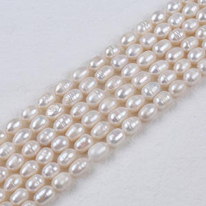 Natural 7-8mm Freshwater Rice <b>Pearl</b> White Color <b>Loose</b> <b>Pearl</b> Accessory Material From Zhuji <b>Pearl</b> for DIY - Product Image 2