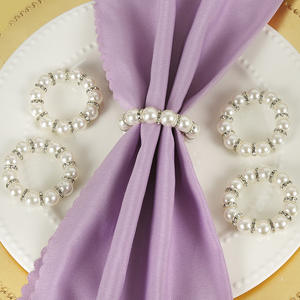 Anneau <span class=keywords><strong>de</strong></span> <span class=keywords><strong>serviette</strong></span> perlé fait main, boucle <span class=keywords><strong>de</strong></span> nappe DIY, anneau <span class=keywords><strong>de</strong></span> <span class=keywords><strong>serviette</strong></span> en papier en gros pour la Saint-Valentin - Product Image 2