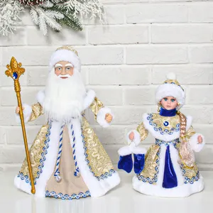 Dekorasi Meja Rumah Natal Ayah Santa Claus Elektrik Rusia Ded Moroz Mainan Anak-anak Santa Claus Rusia