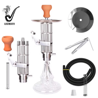 Ensemble de narguilé de luxe avec narguilés en cristal givré Shisha portable avec boîte-cadeau