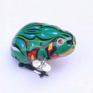 <b>Classic</b> Tin Wind-Up Clockwork Jumping Iron Frog <b>Toy</b> Action Figures Adventure Patience Children Unisex Gift Baby Outdoor - Product Image 1