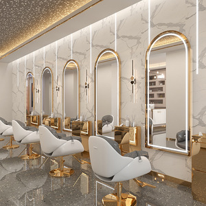 <span class=keywords><strong>Miroir</strong></span> de Salon de Coiffure Professionnel Mural <span class=keywords><strong>avec</strong></span> Éclairage <span class=keywords><strong>LED</strong></span> et Écran <span class=keywords><strong>Tactile</strong></span> pour Barbiers - Product Image 2