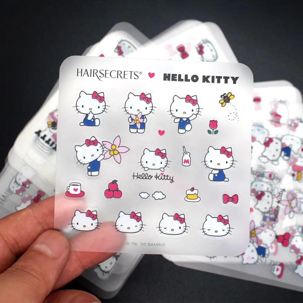 Novo adesivo de hello kitty personalizado folhas de adesivos de desenho animado folha de adesivos de corte de beijo para crianças meninas para criação de presentes
