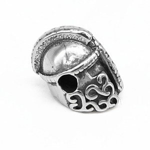 yunnique Pendentif unisexe en acier inoxydable, motif casque de guerrier et masque, pour accessoires de bijoux DIY - Product Image 5