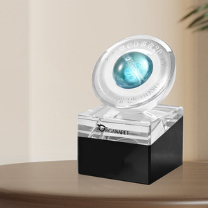 Trofeo de vidrio en blanco para chorro de arena, trofeos de escudo de cristal de color, presentación de lujo, trofeo de <span class=keywords><strong>metal</strong></span>, premios de vidrio - Product Image 3