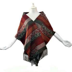 Blauwe Phoenix Pashmina Sjaal Vrouwen Wol Jacquard Winter Plaid Mousseline Chiffon Dupatta Kwast Sjaal Groothandel Fluweel Pab1701 - Product Image 3