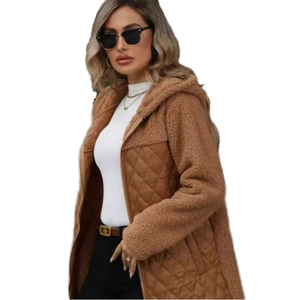 Abrigo largo de invierno para mujer, de alta calidad, con capucha y cinturón, de felpa, forro de lana y cachemira, para venta al por mayor - Product Image 1