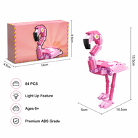 Ensemble de blocs de construction Flamingo personnalisé de 84 pièces, modèle animal 3D à construire soi-même avec briques STEM, jouet OEM, marque privée