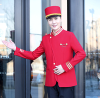 Tenue de portier d'hôtel AI-MICH, tenue de sécurité masculine, vêtements d'automne et d'hiver, uniformes d'hôtel, deux sexes, manches courtes