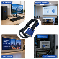 Câble VGA mâle-mâle 15 broches HD15 D-Sub pour moniteur, blindé avec noyau de ferrite, connecteur bleu, 3 m, pour PC, ordinateur portable, projecteur
