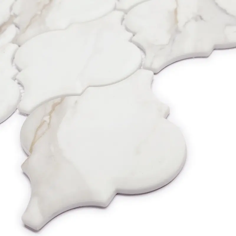 Tuile de mosaïque en verre recyclé Sunwings | Stock aux États-Unis | Or Calacatta Latern marbre Looks Mosaïques Carrelage de mur et de sol