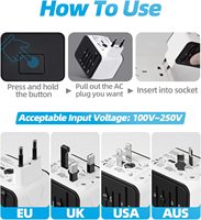 Adaptor Perjalanan Internasional USB Dengan Tipe C/Adaptor Perjalanan Universal
