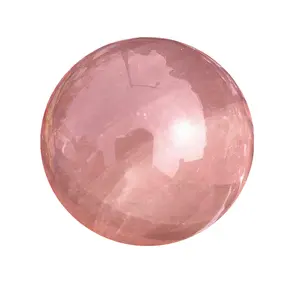 Esfera de cristal de cuarzo rosa curativo Natural personalizado, venta al por mayor