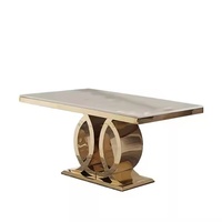 Ensembles de meubles de luxe en métal doré Chaises de table à manger en marbre pour restaurant Maison Salon Cuisine Bar en bois et acier