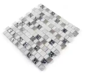 Square Glass Mixed Marble Bathroom Decorative wall Interior Mosaic Tile