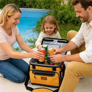 حقيبة تبريد قابلة للطي معزولة مع شعار مخصص، سعة 30 علبة، تصميم مانع للتسرب، تخزين محمول للتخييم والسفر - Product Image 5