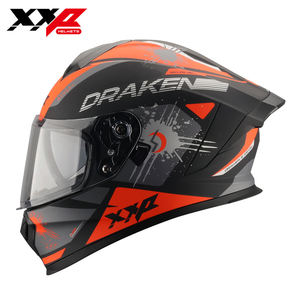 Casque de moto intégral ABS à libération rapide avec double visière XXP DRAKEN S, casque de motocross de course certifié DOT/ECE/CCC, garantie 6 mois - Product Image 1