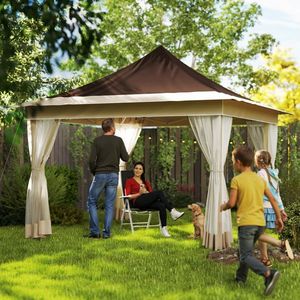 Carpa con marco de aluminio de 10x10 pies para uso en exteriores, patio y jardín - Product Image 1
