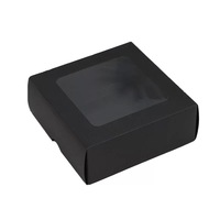 Caja de Regalo de Cartón Reciclable con Ventana Transparente, Laminación Brillante con Lámina Dorada, Grabado y Barnizado para Empaquetado Personalizado