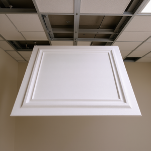 Installation Facile – Lot de 16 Plaques de Plafond Modernes en Polystyrène à Coller, 20 x 20 Pouces, Design Perforé pour la Décoration Intérieure - Product Image 2