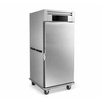Gabinete Calentador de Alimentos Móvil de Acero Inoxidable, Gabinete de Calentamiento de Alimentos de Una Puerta, Carro de Catering para Banquetes con Aire Caliente y Frío