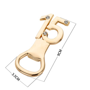 Apribottiglie in lega di zinco oro numerato 15 festa di <span class=keywords><strong>compleanno</strong></span> birra apribottiglie con scatola regalo - Product Image 2