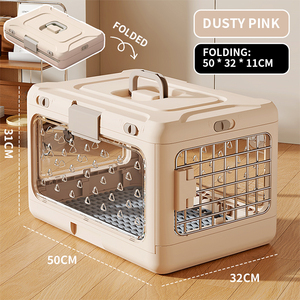 Katlanabilir Hafif Moda Evcil Hayvan Taşıma Çantası Pencereli Portatif Seyahat Kafesi Sağlam Küçük Orta Boy Köpekler Kediler Kalınlaştırılmış PP - Product Image 1