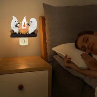 2024 nouveau produit fantôme feu de camp scintillant veilleuse Halloween veilleuses avec capteurs de lumière