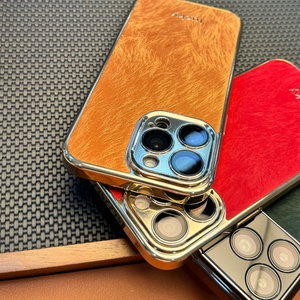 Business Electroplating Magnetic PU Leather Phone Case for iPhone 18 14 15 16 17 Pro Max With HD Lens <b>Film</b> Protective Back Cover - Product Image 3
