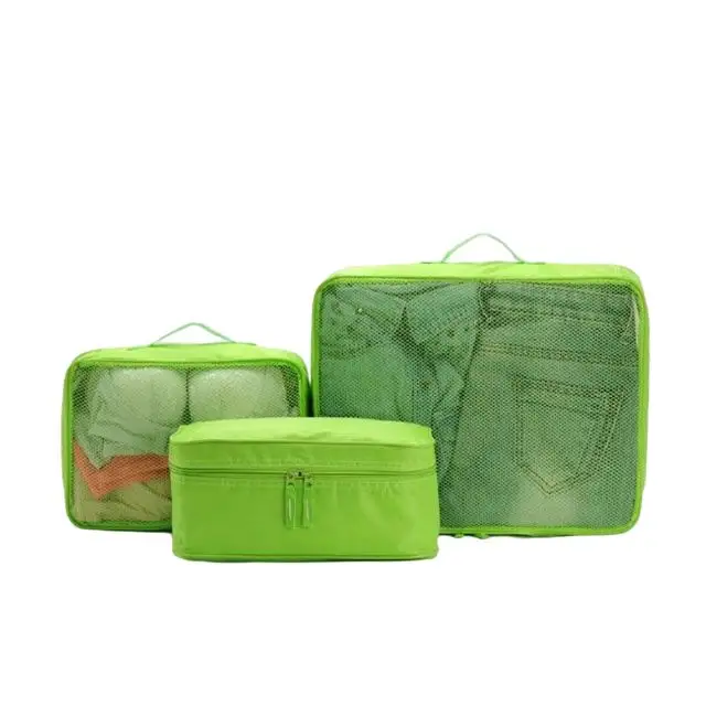 Travel Packing Cubes Luggage Bag Mesh Bags Various Pieces Size Grass Green Color