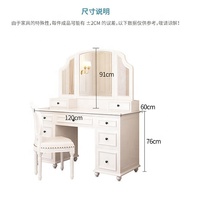 Table de toilette et chaise blanches de style Hollywood, luxe pour la chambre à coucher