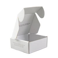 Boîte en carton blanc en gros, carton d'expédition uni pour bijoux et boucles d'oreilles avec couvercle intérieur imprimé, emballage cadeau pour accessoires de mode